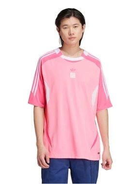 🆕 Adidas Bright Pink Sports Top with White Stripes